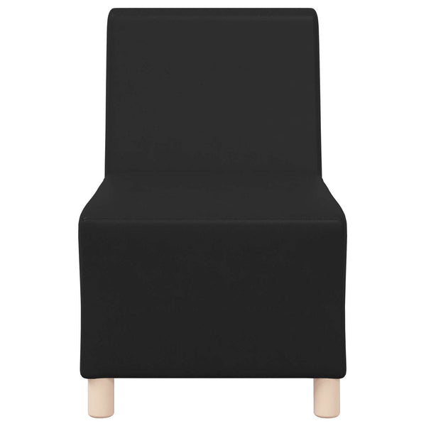 Modulares, Armfreies Sofa, Schwarz Kunstleder