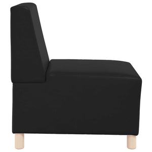 Modulares, Armfreies Sofa, Schwarz Kunstleder