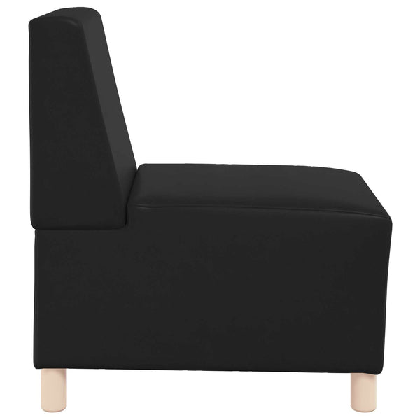 Modulares, Armfreies Sofa, Schwarz Kunstleder