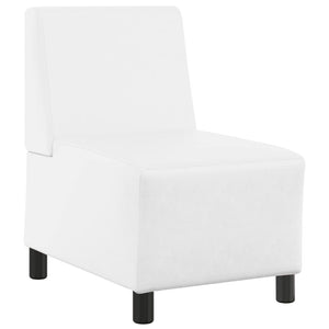Modulares Armfreies Sofa Weiß Kunstleder