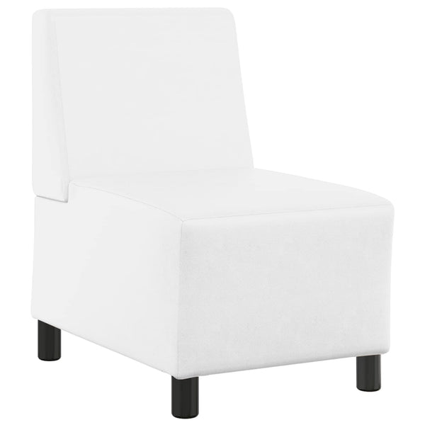 Modulares Armfreies Sofa Weiß Kunstleder