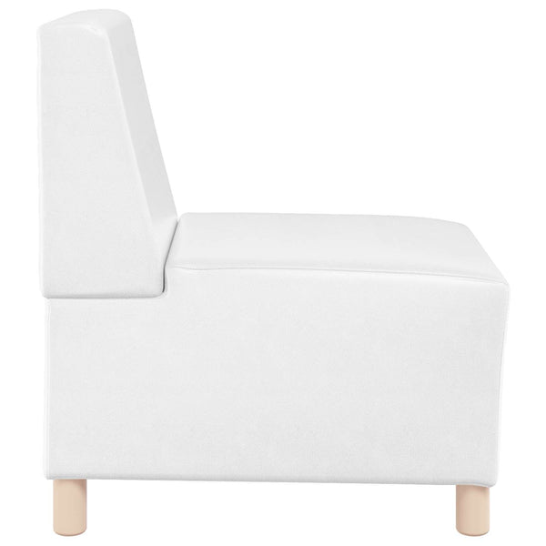 Modulares Armfreies Sofa Weiß Kunstleder