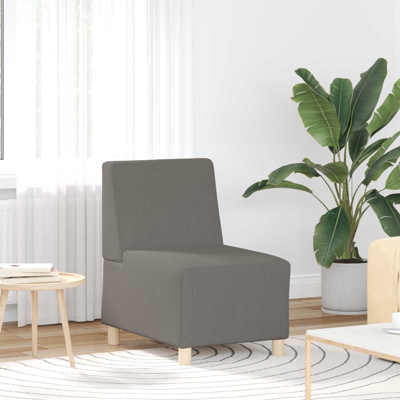 Modulares armfreies Sofa Hellgrau Cord