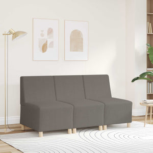 Modulares armfreies Sofa Hellgrau Cord