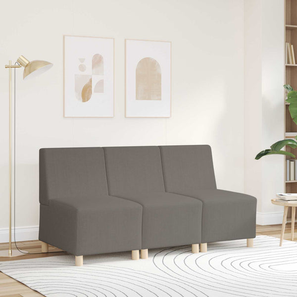 Modulares armfreies Sofa Hellgrau Cord