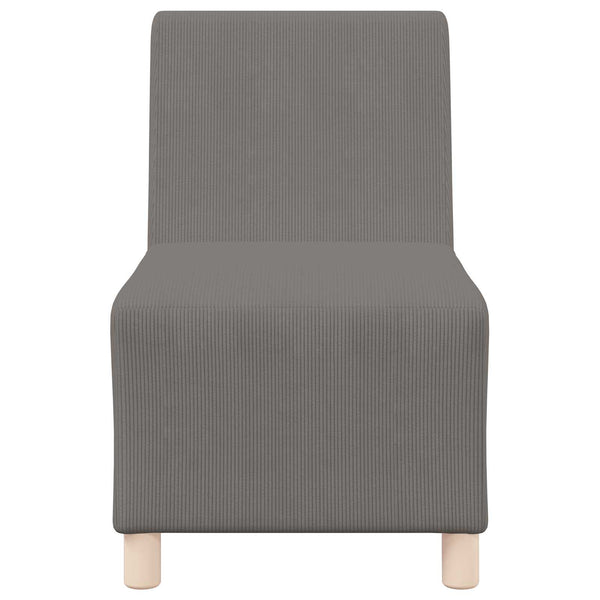 Modulares armfreies Sofa Hellgrau Cord