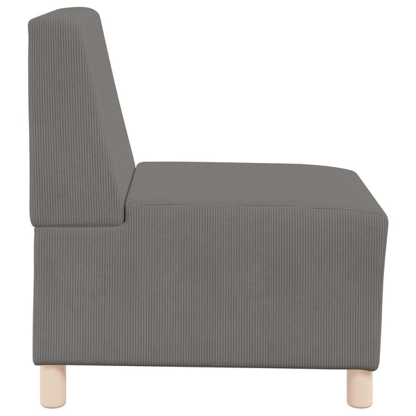 Modulares armfreies Sofa Hellgrau Cord