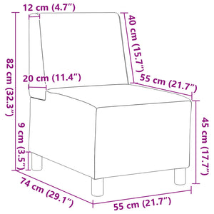 Modulares armfreies Sofa Hellgrau Cord
