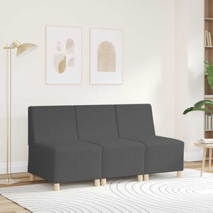 Modulares armloses Sofa Dunkelgrau Cordstoff