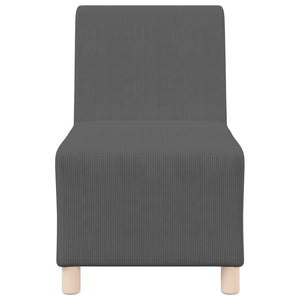 Modulares armloses Sofa Dunkelgrau Cordstoff