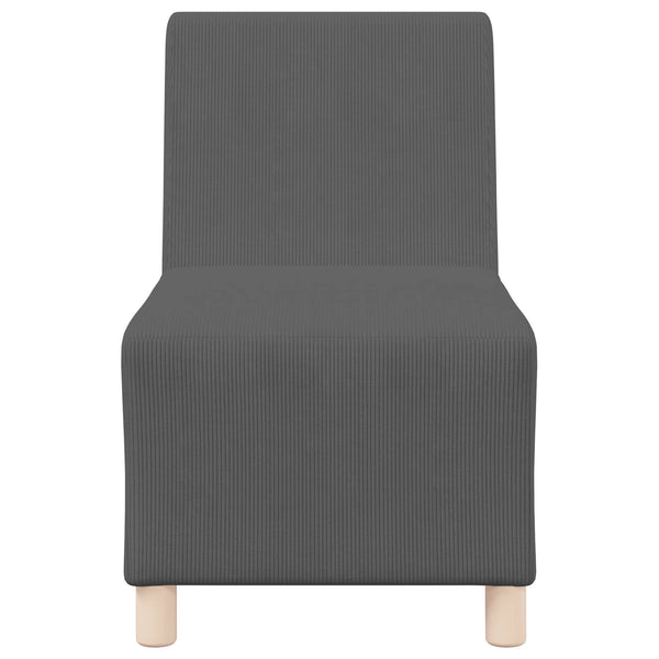 Modulares armloses Sofa Dunkelgrau Cordstoff