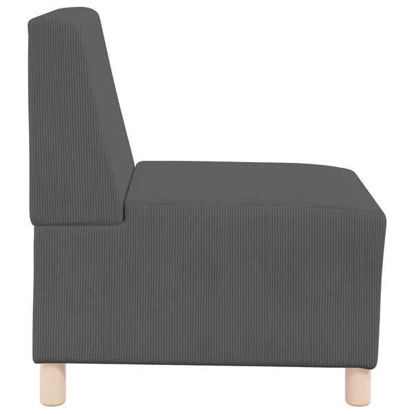 Modulares armloses Sofa Dunkelgrau Cordstoff