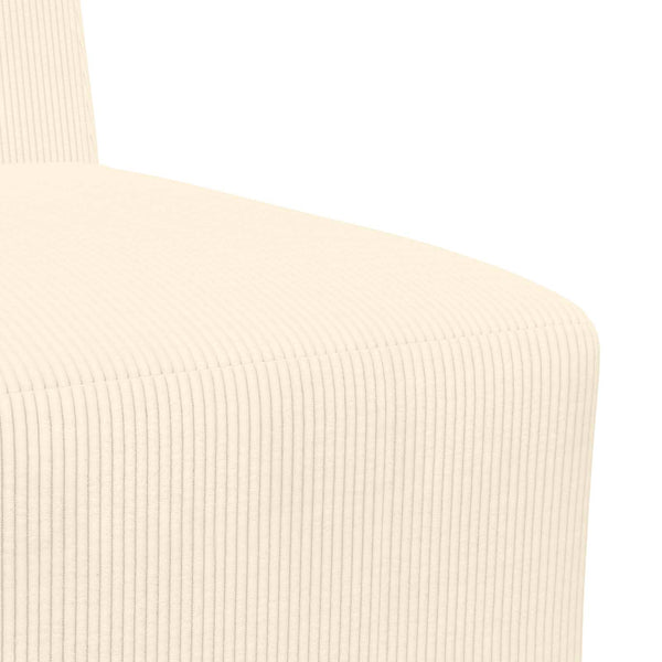 Modulares armfreies Sofa Creme Cordstoff