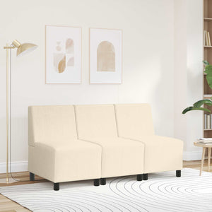 Modulares armfreies Sofa Creme Cordstoff