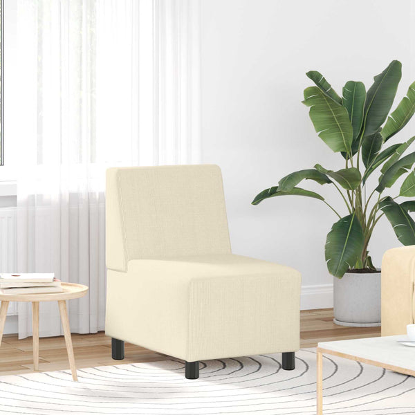 Modulares armfreies Sofa Creme Cordstoff