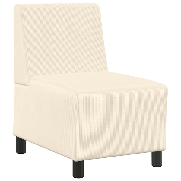 Modulares armfreies Sofa Creme Cordstoff