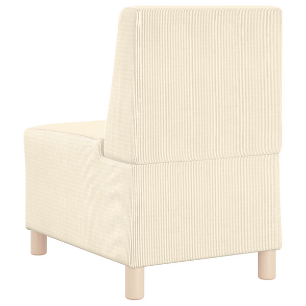 Modulares armfreies Sofa Creme Cordstoff