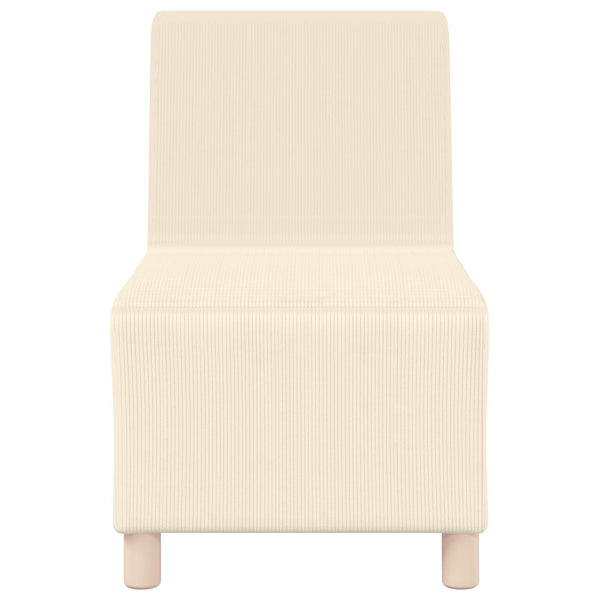 Modulares armfreies Sofa Creme Cordstoff