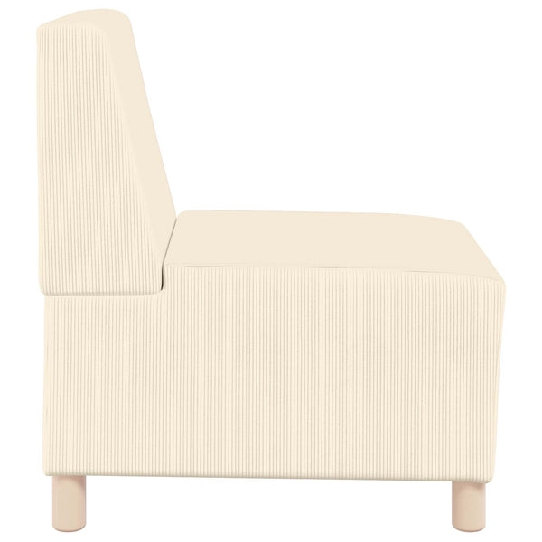 Modulares armfreies Sofa Creme Cordstoff