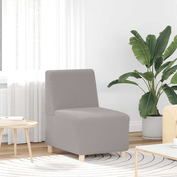 Modulares Sofa Hellgrau ohne Armlehnen