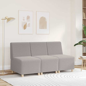Modulares Sofa Hellgrau ohne Armlehnen
