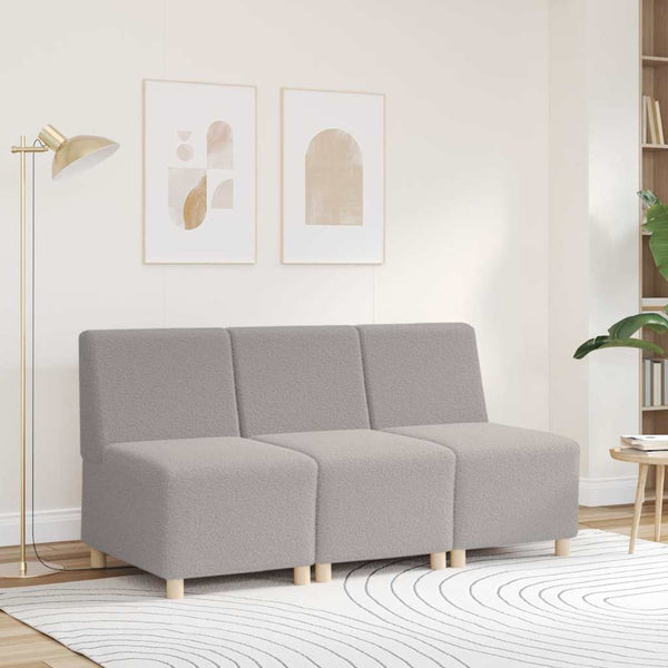 Modulares Sofa Hellgrau ohne Armlehnen