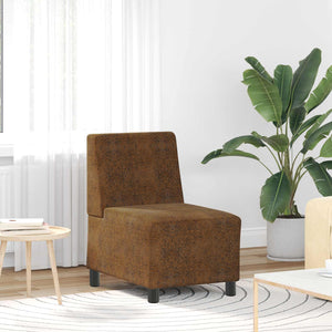 Brauner Sofa Sessel mit Kissen