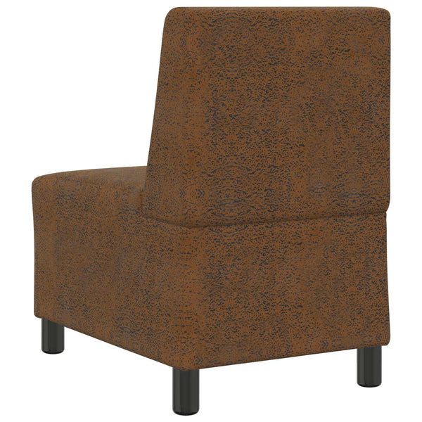 Brauner Sofa Sessel mit Kissen
