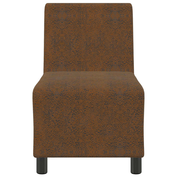 Brauner Sofa Sessel mit Kissen