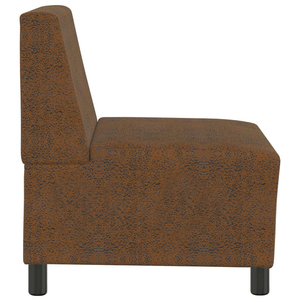 Brauner Sofa Sessel mit Kissen
