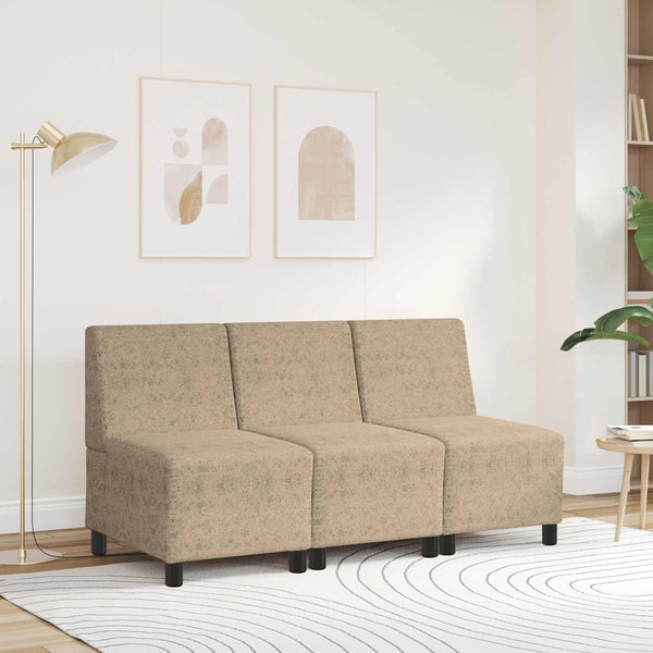 Sofa Sessel Hellgrau Faux Wildleder