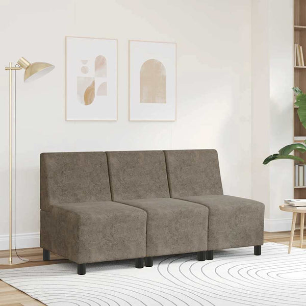 Modulares Sofa Dunkelgrau Wildlederimitat