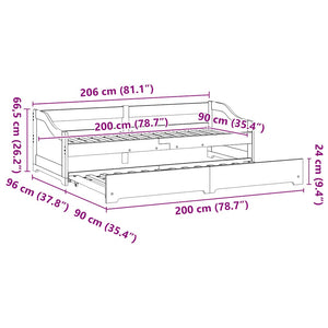 Ausziehbares Tagesbett IRUN 90x200cm
