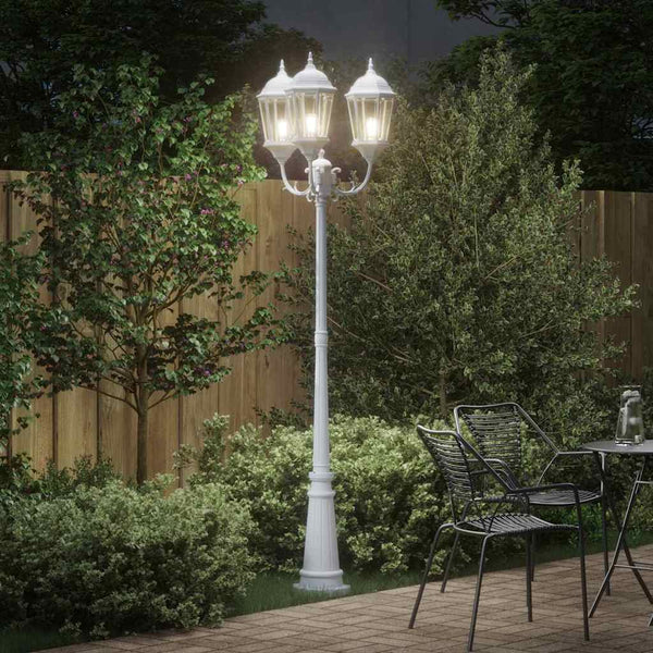 Gartenleuchte Weiß Aluminium Glas 235cm