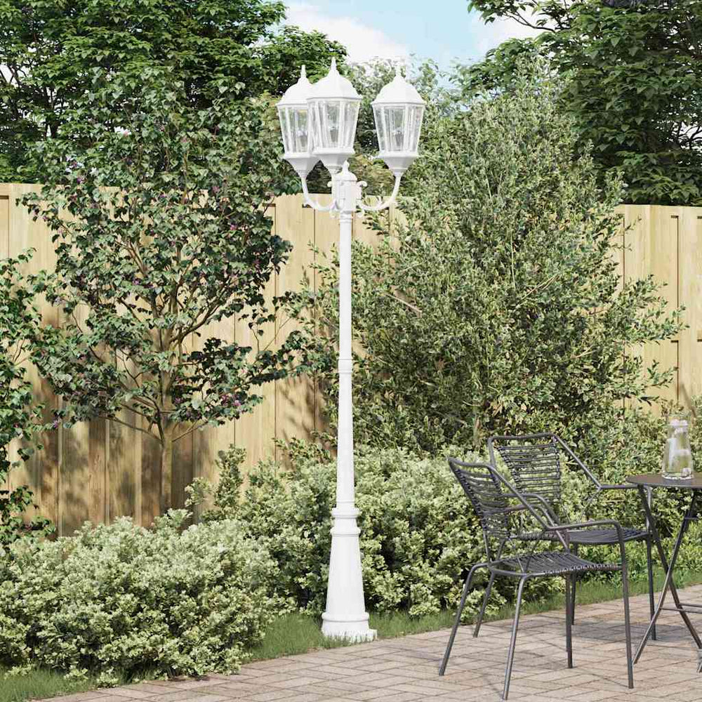 Gartenleuchte Weiß Aluminium Glas 235cm