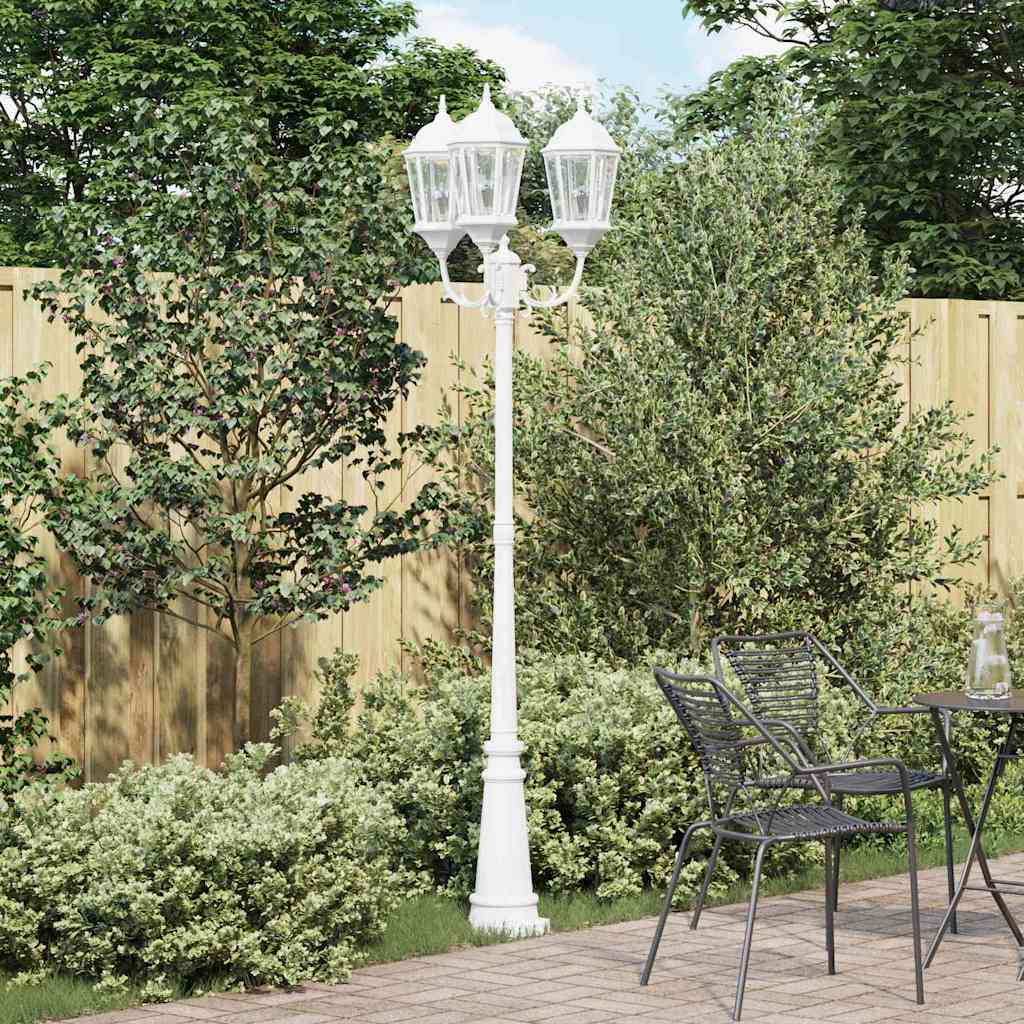 Gartenleuchte Weiß Aluminium Glas 235cm