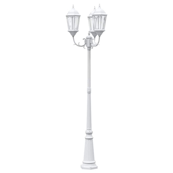 Gartenleuchte Weiß Aluminium Glas 235cm
