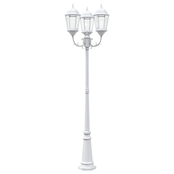 Gartenleuchte Weiß Aluminium Glas 235cm