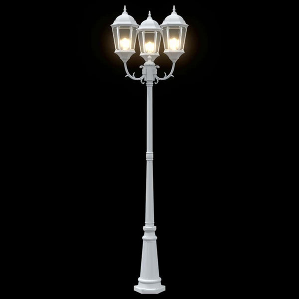 Gartenleuchte Weiß Aluminium Glas 235cm