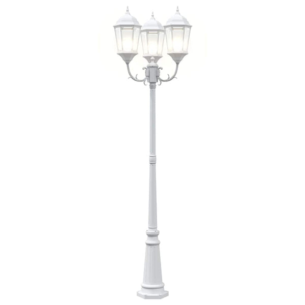 Gartenleuchte Weiß Aluminium Glas 235cm