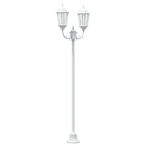 Vintage Gartenleuchte Weiß Aluminium Glas 235cm