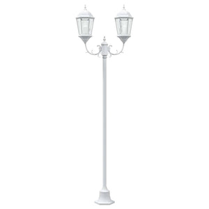 Vintage Gartenleuchte Weiß Aluminium Glas 235cm