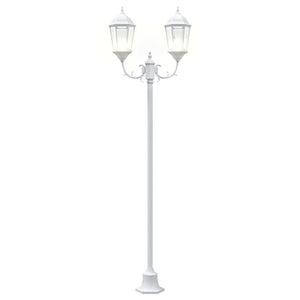 Vintage Gartenleuchte Weiß Aluminium Glas 235cm