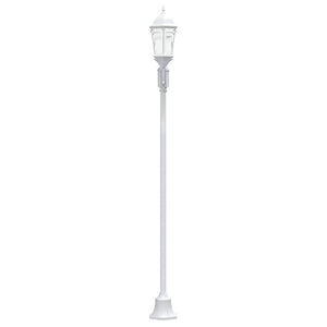 Vintage Gartenleuchte Weiß Aluminium Glas 235cm