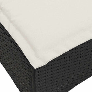 3-tlg. Garten Sofagarnitur L-Form Poly Rattan Schwarz