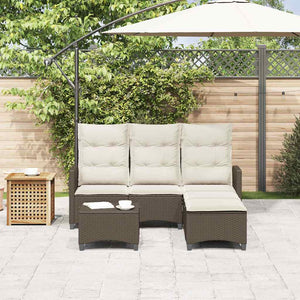 3-tlg. Garten Sofagarnitur Braun Poly Rattan