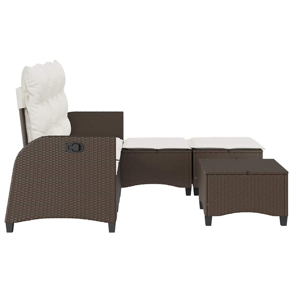 3-tlg. Garten Sofagarnitur Braun Poly Rattan