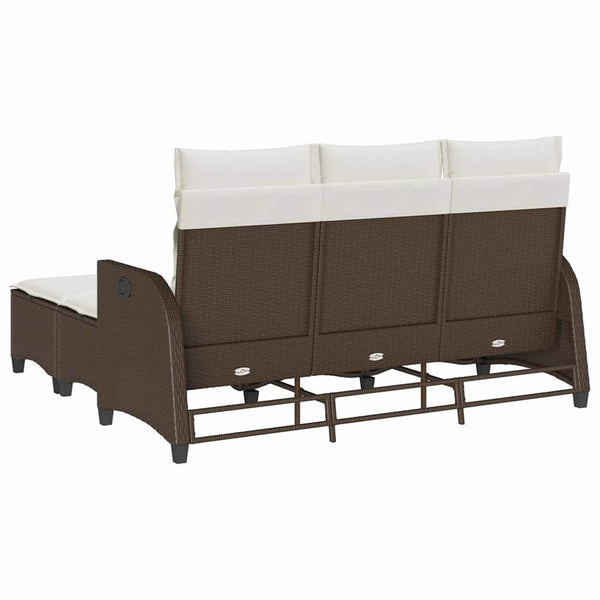 3-tlg. Garten Sofagarnitur Braun Poly Rattan