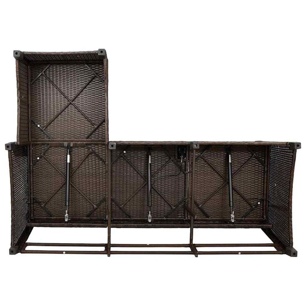 3-tlg. Garten Sofagarnitur Braun Poly Rattan