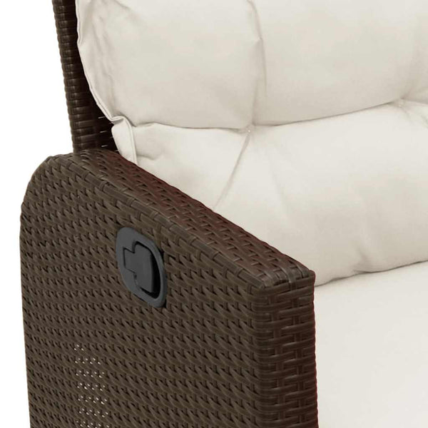 3-tlg. Garten Sofagarnitur Braun Poly Rattan